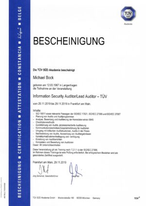 Auditor TÜV Süd