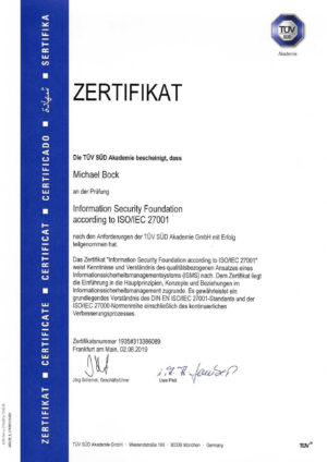 Information Security Foundation TÜV