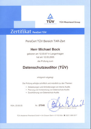Datenschutz&shy;auditor TÜV