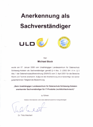 ULD Anerkennung als Sachverständiger